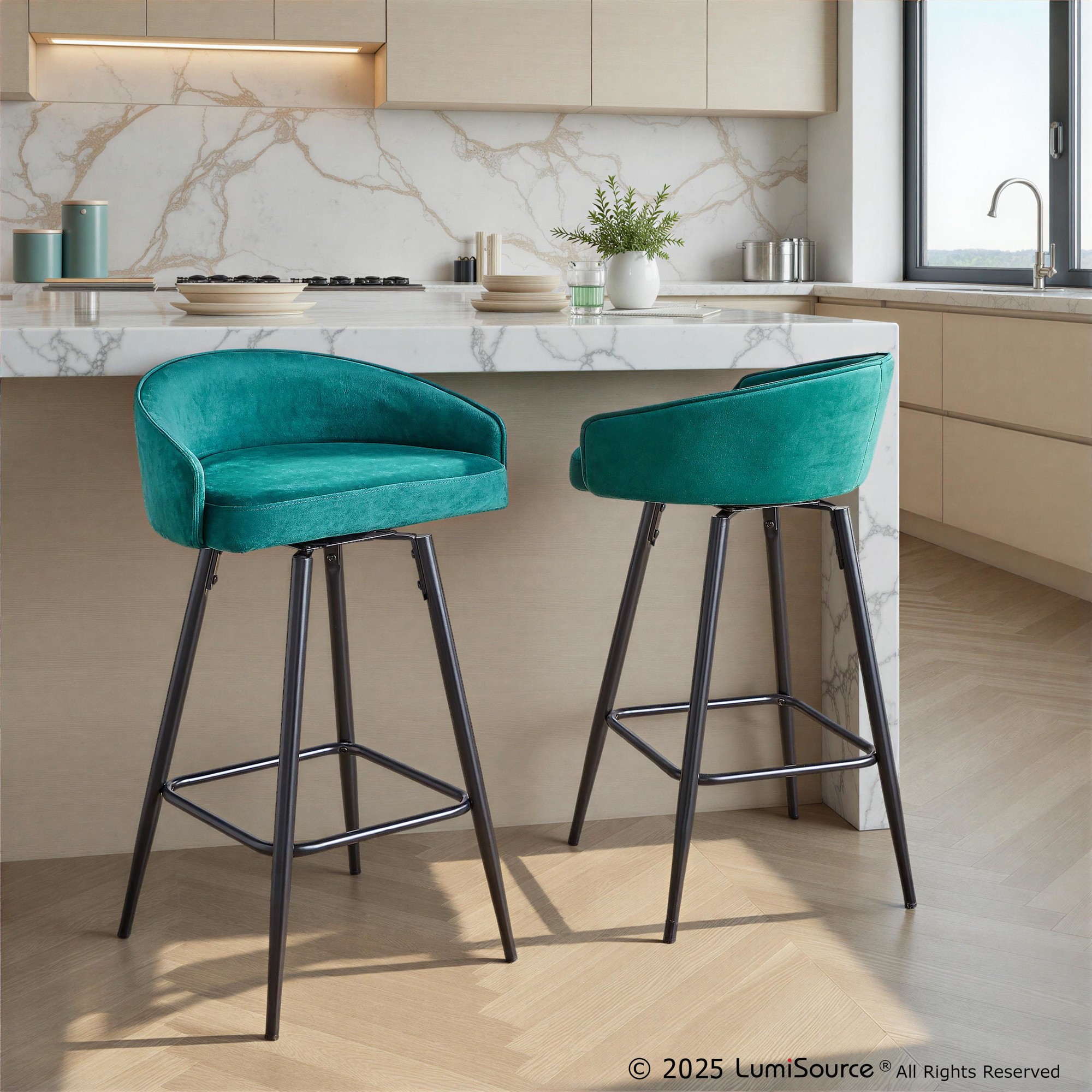 Canary Upholstered 26" Fixed-height Counter Stool  - Set Of 2